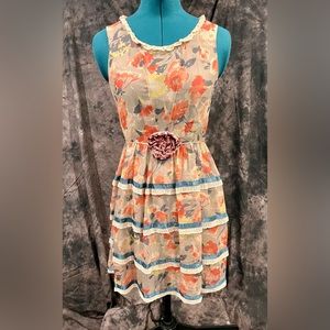 Jill Stuart 💯 silk floral sleeveless dress